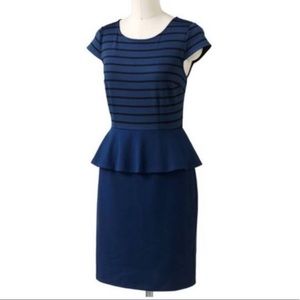 ELLE Striped Peplum Dress NWOT